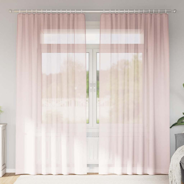 Perdele Voile cu buzunare pentru bare 2 buc Roz deschis - WALTI WALTI
