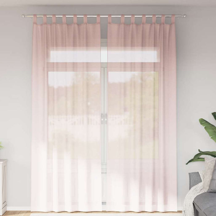 Perdele Voile cu buzunare pentru bare 2 buc Roz deschis - WALTI WALTI