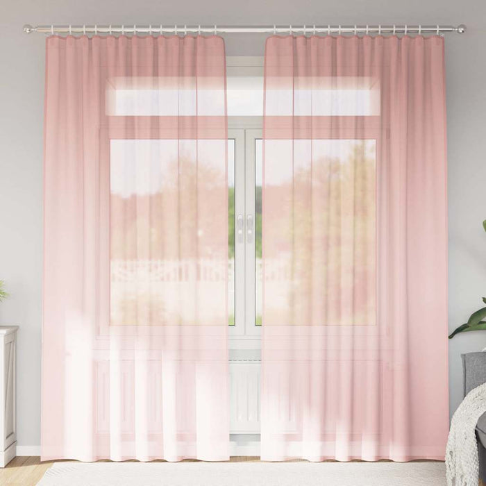 Perdele Voile cu buzunare pentru bare 2 buc Roz - WALTI WALTI