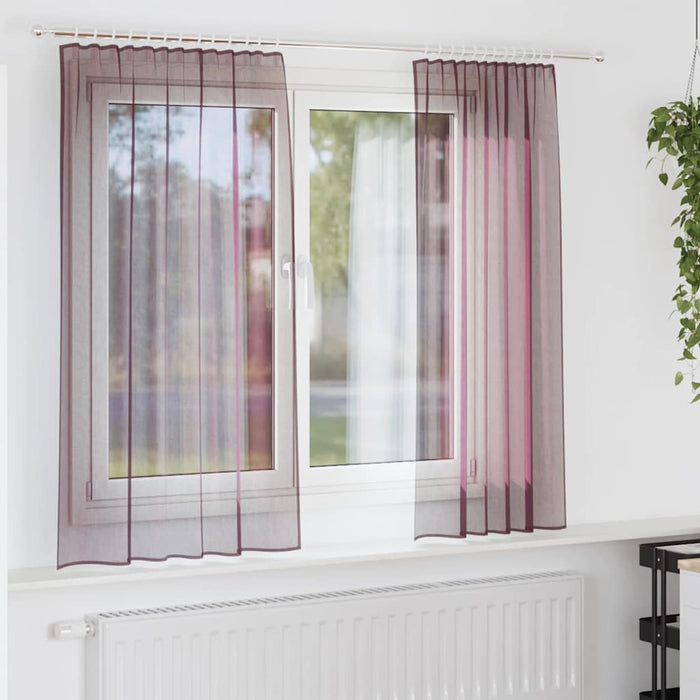 Perdele Voile cu buzunare pentru bare 2 buc violet - WALTI WALTI