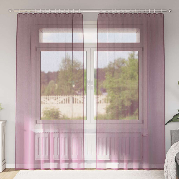 Perdele Voile cu buzunare pentru bare 2 buc violet - WALTI WALTI