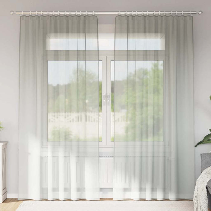 Perdele Voile cu buzunare pentru bare 2 buc gri deschis - WALTI WALTI
