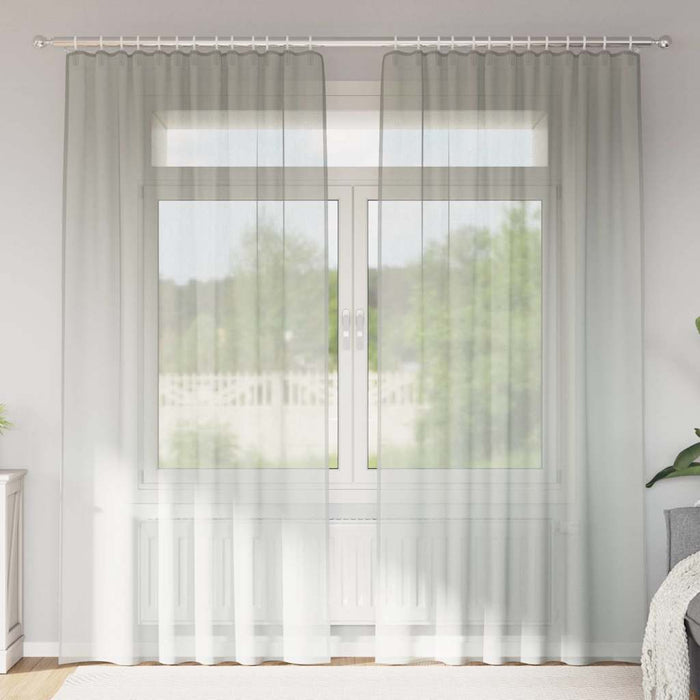 Perdele Voile cu buzunare pentru bare 2 buc gri deschis - WALTI WALTI