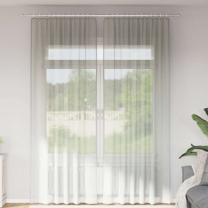 Perdele Voile cu buzunare pentru bare 2 buc gri deschis - WALTI WALTI