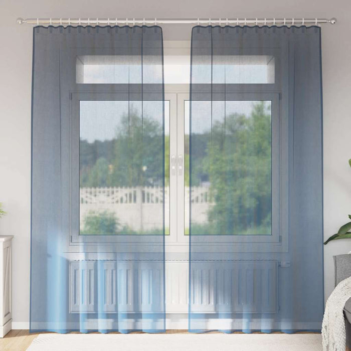 Perdele Voile cu buzunare pentru bare 2 buc Albastru regal - WALTI WALTI