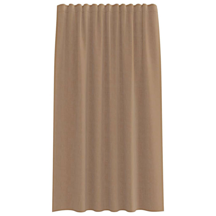 Perdele Voile cu buzunare pentru bare 2 buc maro deschis - WALTI WALTI