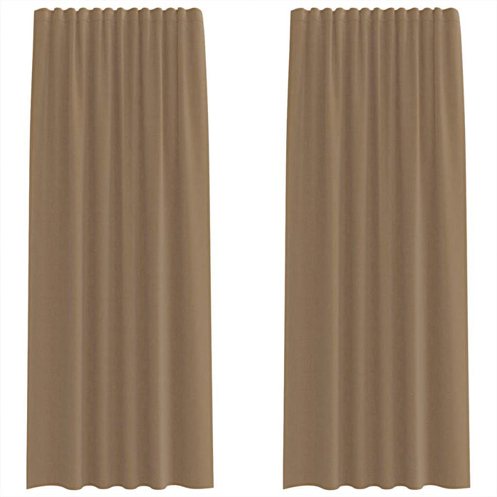 Perdele Voile cu buzunare pentru bare 2 buc maro deschis - WALTI WALTI
