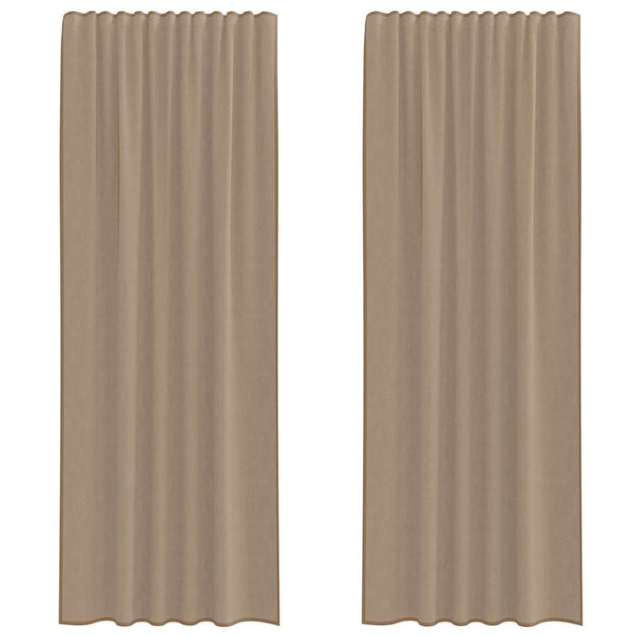 Perdele Voile cu buzunare pentru bare 2 buc maro deschis - WALTI WALTI