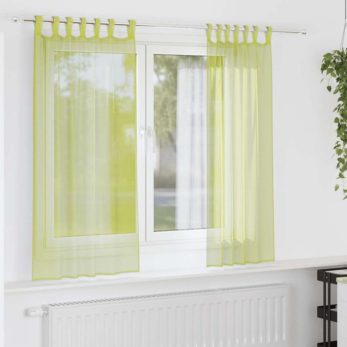 Perdele din voile cu tablă 2 buc Verde măr - WALTI WALTI