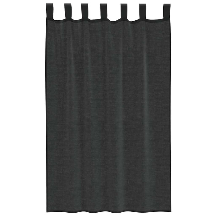 Perdele din voile cu tablă 2 buc Negru - WALTI WALTI