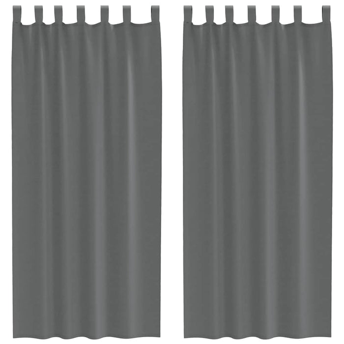 Perdele voal cu bucle 2 buc Gri închis 140x225 cm - WALTI WALTI