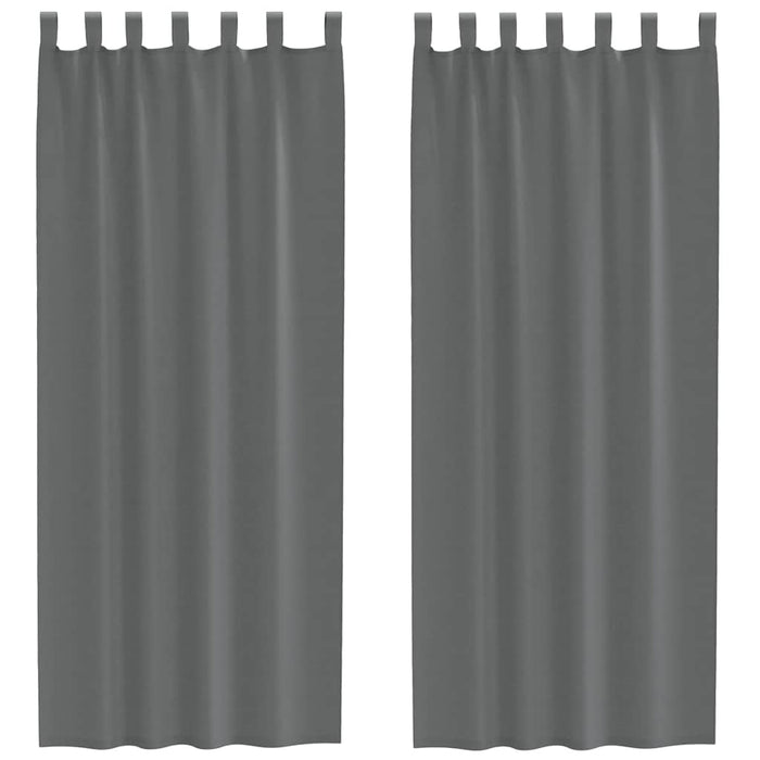 Perdele Voile cu Bucle 2 buc Gri Inchis 140x260 cm - WALTI WALTI