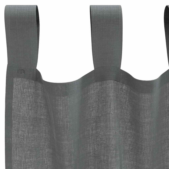 Perdele Voile cu Bucle 2 buc Gri Inchis 140x260 cm - WALTI WALTI