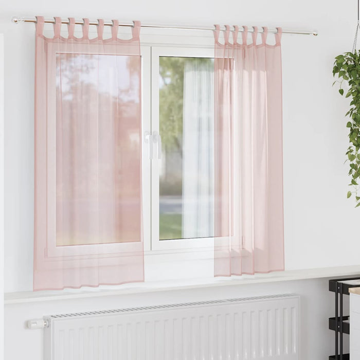 Perdele voal cu bucle 2 buc Roz deschis 140x140 cm - WALTI WALTI