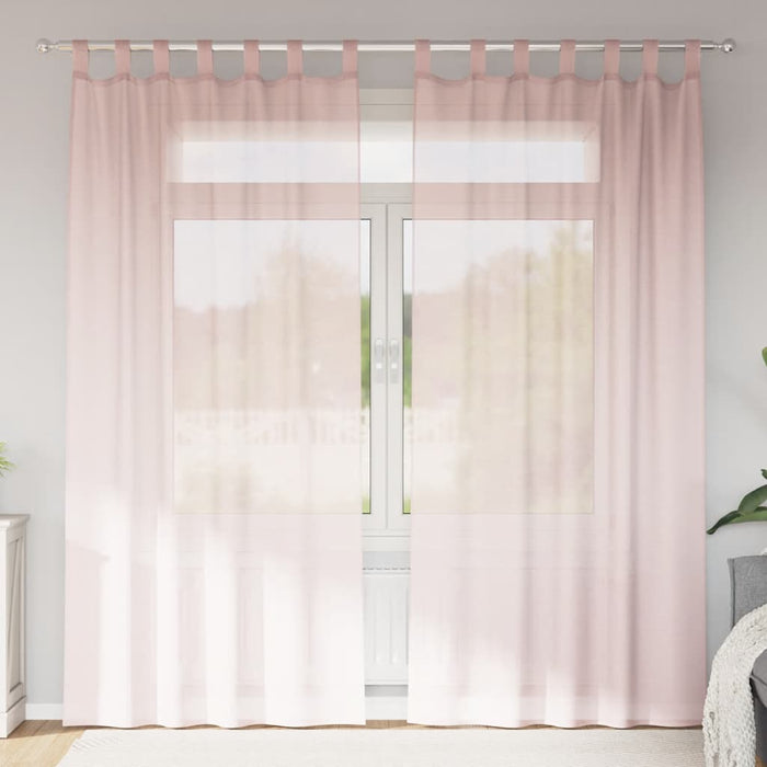 Perdele voal cu bucle 2 buc, roz deschis, 140x225 cm - WALTI WALTI