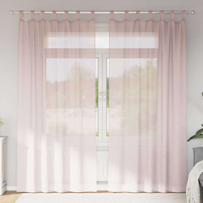 Perdele voal cu bucle 2 buc Roz deschis 140x245 cm - WALTI WALTI