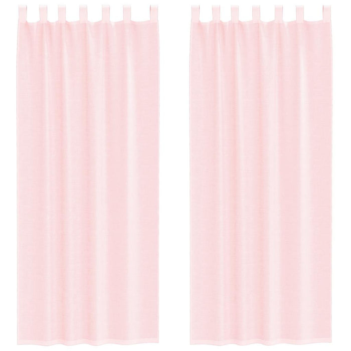 Perdele voal cu bucle 2 buc Roz deschis 140x260 cm - WALTI WALTI
