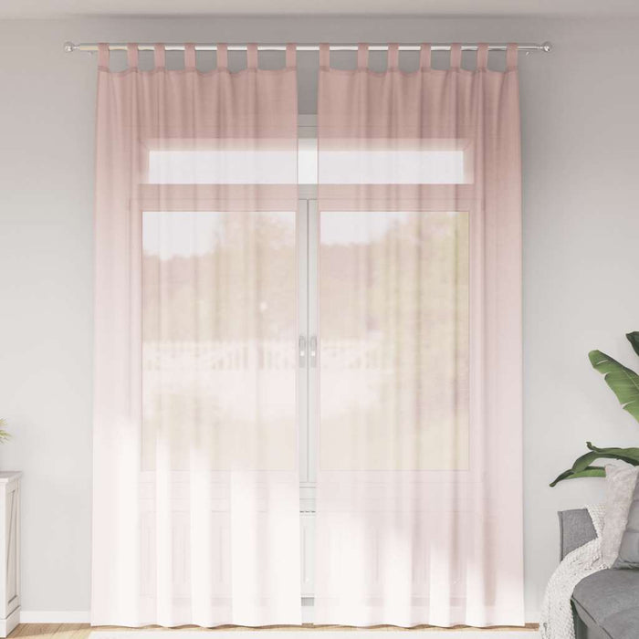 Perdele voal cu bucle 2 buc Roz deschis 140x260 cm - WALTI WALTI