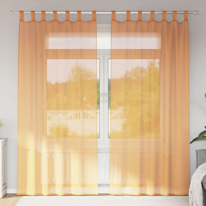 Perdele Voile cu Bucle 2 buc Portocaliu 140x245 cm - WALTI WALTI
