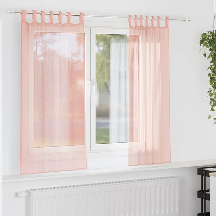 Perdele Voile cu Bucle 2 buc Roz 140x140 cm - WALTI WALTI