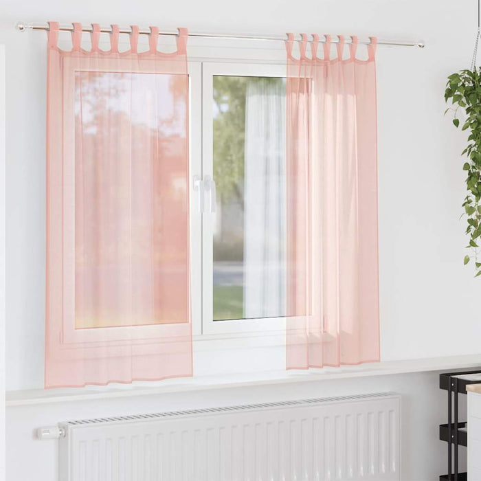 Perdele Voile cu Bucle 2 buc Roz 140x175 cm - WALTI WALTI