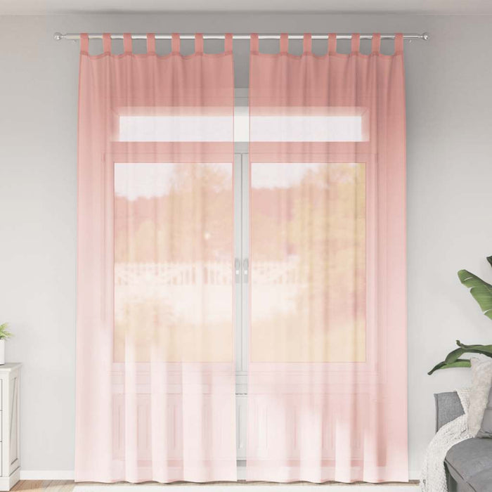 Perdele Voile cu Bucle 2 buc Roz 140x260 cm - WALTI WALTI