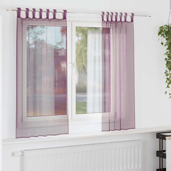 Perdele Voile cu Bucle 2 buc Violet 140x175 cm - WALTI WALTI