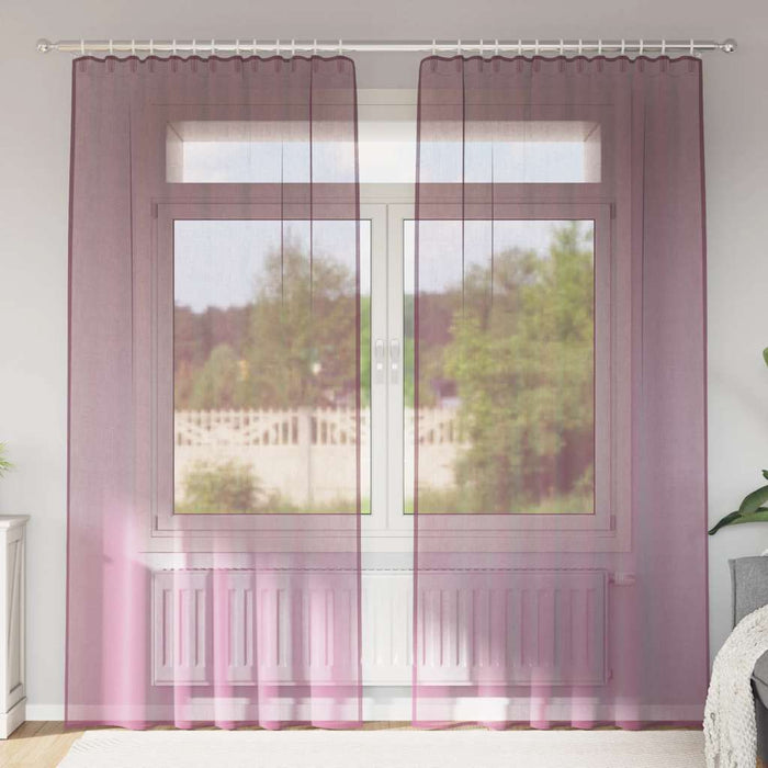 Perdele Voile cu Bucle 2 buc Violet 140x225 cm - WALTI WALTI