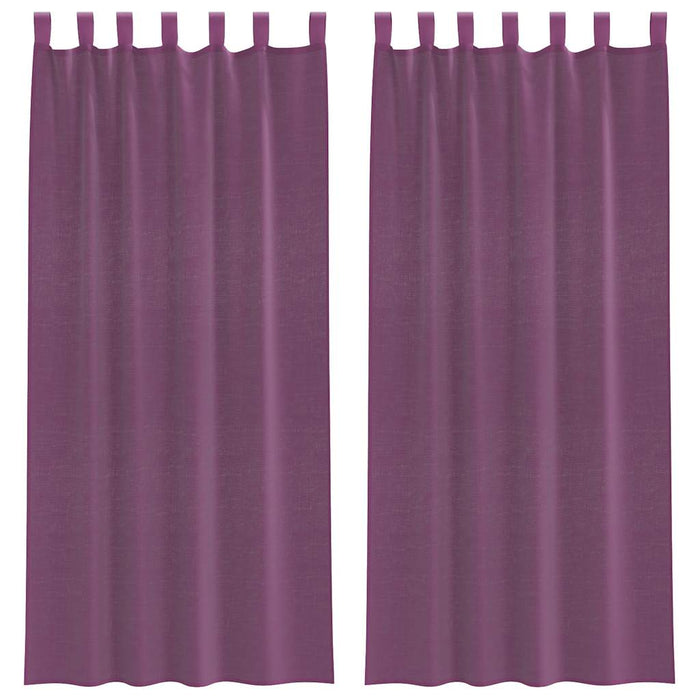 Perdele Voile cu Bucle 2 buc Violet 140x245 cm - WALTI WALTI