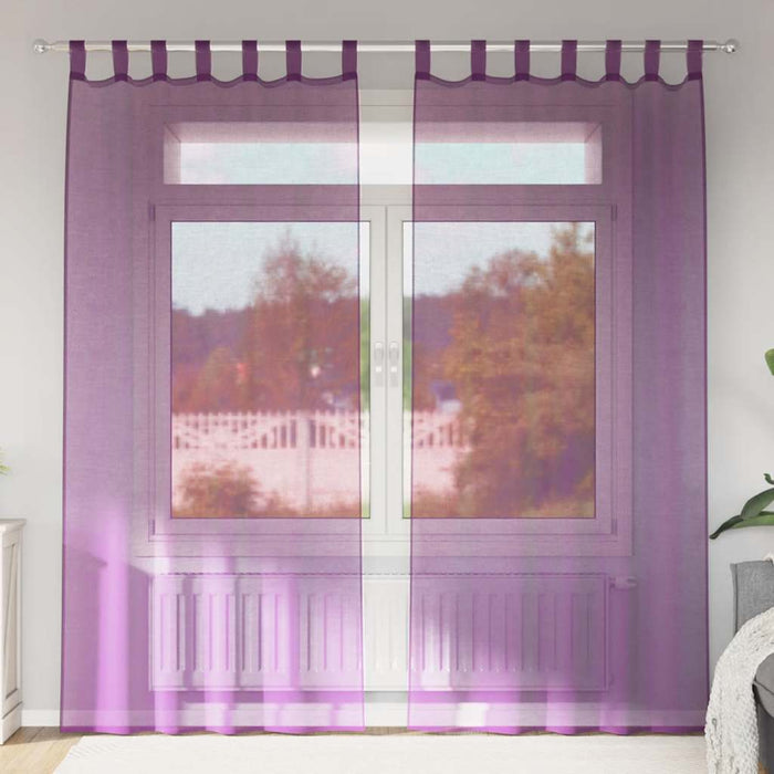 Perdele Voile cu Bucle 2 buc Violet 140x245 cm - WALTI WALTI