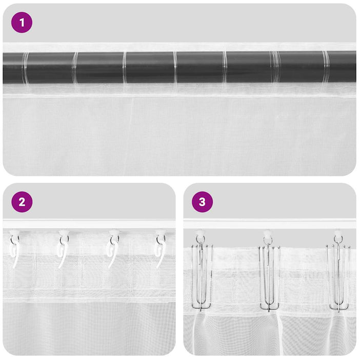 Perdele Voile cu Bucle 2 buc Violet 140x260 cm - WALTI WALTI