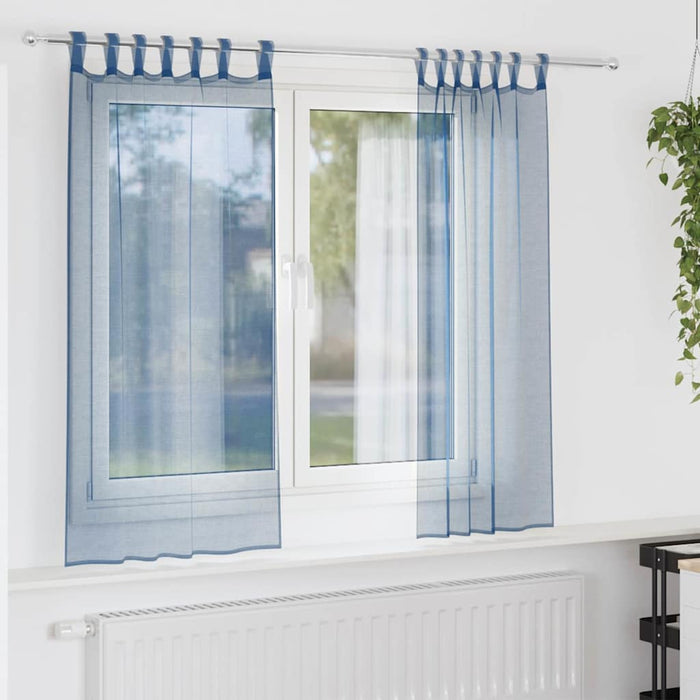Perdele voal cu bucle 2 buc Albastru regal 140x175 cm - WALTI WALTI