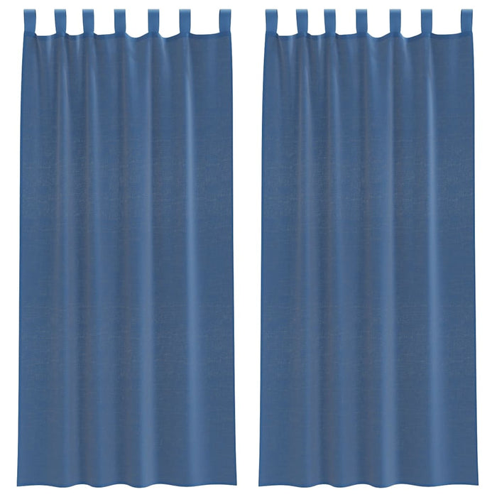Perdele voal cu bucle 2 buc, albastru regal, 140x225 cm - WALTI WALTI