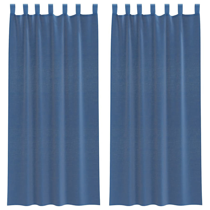 Perdele Voile cu Bucle 2 buc Albastru Regal 140x245 cm - WALTI WALTI