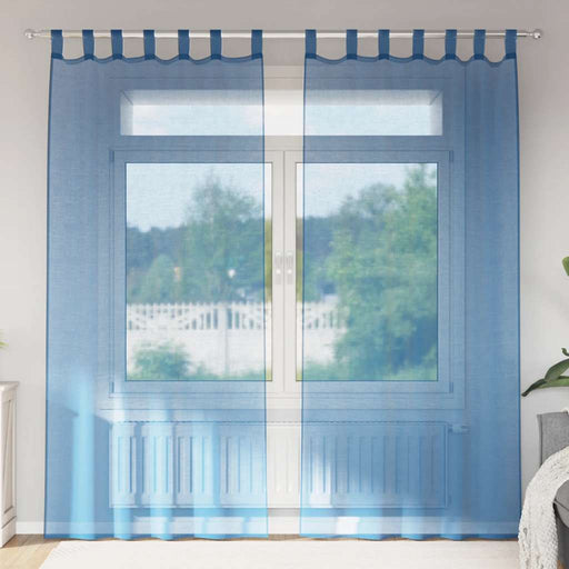 Perdele Voile cu Bucle 2 buc Albastru Regal 140x245 cm - WALTI WALTI