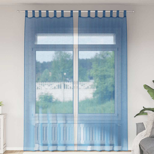 Perdele Voile cu Bucle 2 buc Albastru Regal 140x260 cm - WALTI WALTI