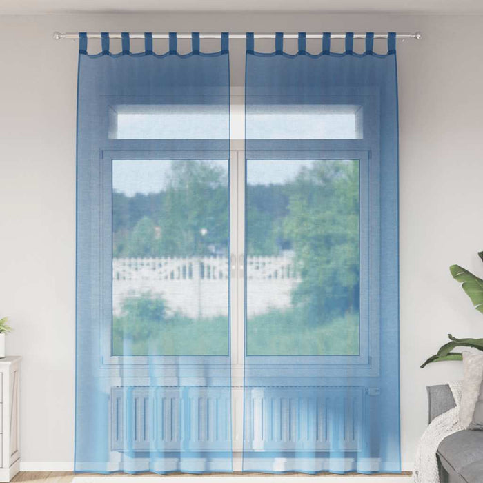 Perdele Voile cu Bucle 2 buc Albastru Regal 140x260 cm - WALTI WALTI