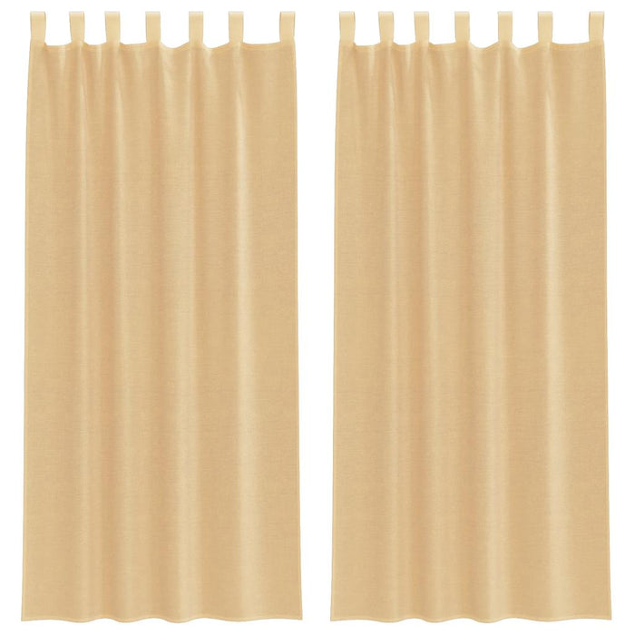 Perdele Voile cu Bucle 2 buc Nisip 140x245 cm - WALTI WALTI
