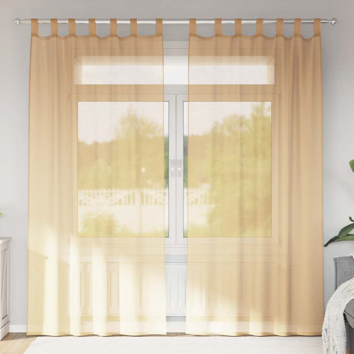 Perdele Voile cu Bucle 2 buc Nisip 140x245 cm - WALTI WALTI