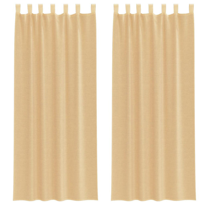 Perdele Voile cu Bucle 2 buc Nisip 140x260 cm - WALTI WALTI