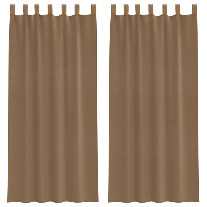 Perdele voal cu bucle 2 buc, maro deschis, 140x225 cm - WALTI WALTI