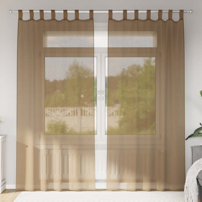 Perdele voal cu bucle 2 buc, maro deschis, 140x225 cm - WALTI WALTI