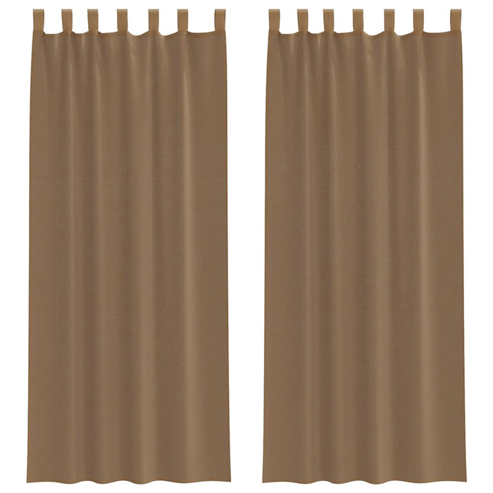 Perdele Voile cu Bucle 2 buc Maro Deschis 140x260 cm - WALTI WALTI