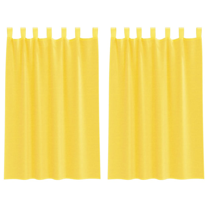 Perdele Voile cu Bucle 2 buc Galben 140x175 cm - WALTI WALTI