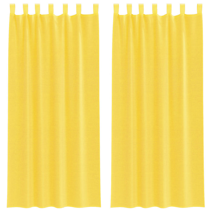 Perdele voal cu bucle 2 buc, galben, 140x225 cm - WALTI WALTI