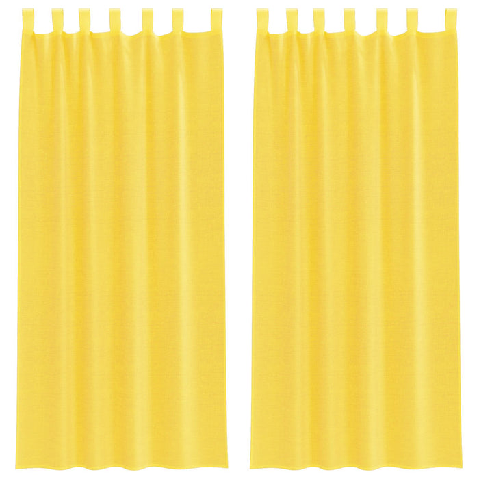 Perdele Voile cu Bucle 2 buc Galben 140x245 cm - WALTI WALTI
