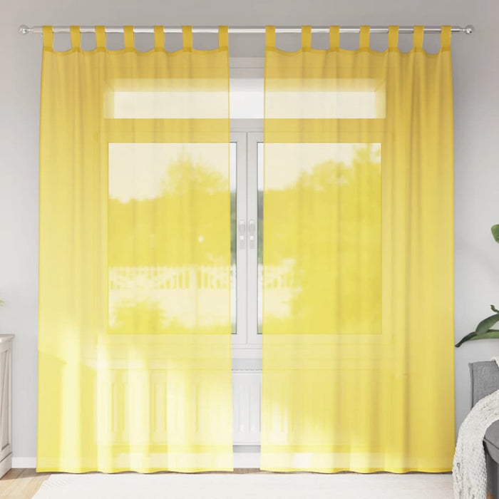 Perdele Voile cu Bucle 2 buc Galben 140x245 cm - WALTI WALTI