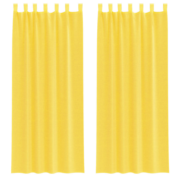 Perdele Voile cu Bucle 2 buc Galben 140x260 cm - WALTI WALTI