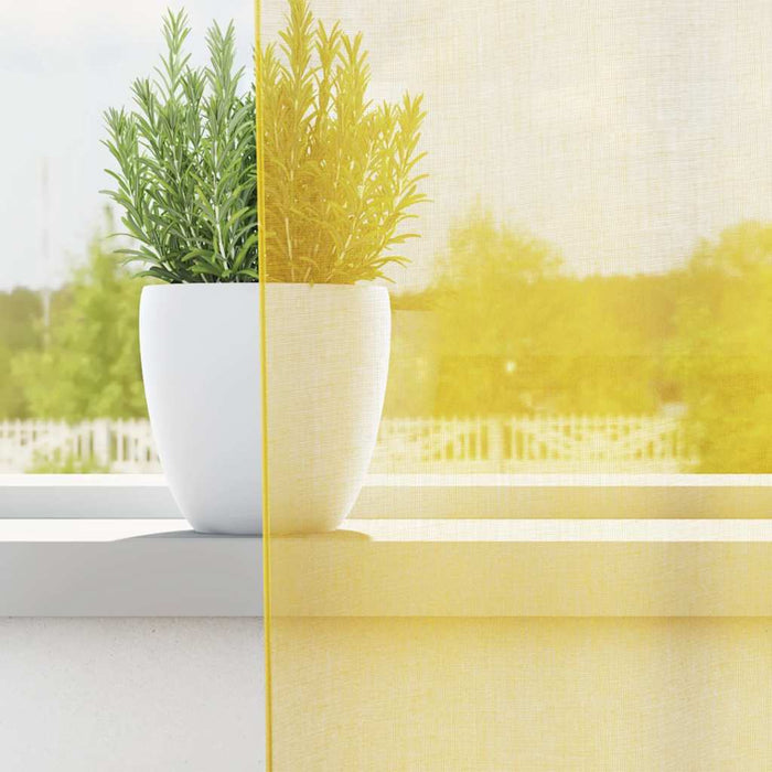 Perdele Voile cu Bucle 2 buc Galben 140x260 cm - WALTI WALTI