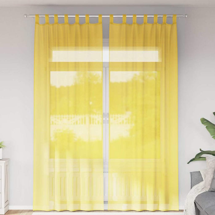 Perdele Voile cu Bucle 2 buc Galben 140x260 cm - WALTI WALTI